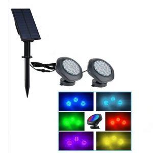 Projecteur Led Subaquatique Solaire Pour Piscine, Jardin Et Bassin - Alimentation Solaire, &Eacute;tanche, Angle R&eacute;glable - Neuf
