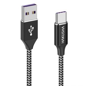 Usb C Cable 1m 5a Usb Type C Nylon Cable Fast Charge For Android Samsung Galaxy Z Flip, S22+, S21 Ultra, Xiaomi 12, Google Pixel, Oneplus, Moto, Realme, Tablet - Neuf