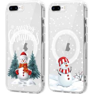 SJZG-2 Pi&egrave;ces No&euml;l Coque Magn&eacute;tique Pour Iphone 7 Plus/8 Plus 5.5'', Etui En Motif Dessin Cadeau De No&euml;l Compatible Avec Magsafe, Antichoc Housse Christmas Silicone Tpu Bumper Cover, Sapin De No&euml;l - Neuf