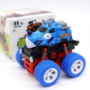 Monster Truck With A Big Wheel, 360 Degrees, Reversal Car, Inertia, Friction, Molded Suv, Children's Toys, Gift'nniversaire For Boys-Dinosaure bleu - Neuf