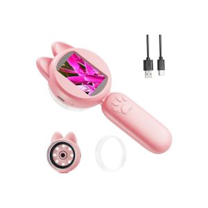 Microscope num&eacute;rique portable avec 8 LED et &eacute;cran de 2 pouces - Rose - Neuf