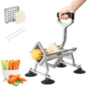 Coupe-Frites Professionnel Avec 13 Mm Lame En Acier Inoxydable Coupe Pommes De Terre Frites Manuel Trancheuse De Légumes Commerciale Avec Ventouses Pour Carotte Oignon Pomme - Neuf