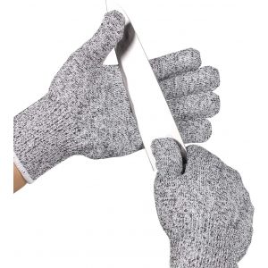 Gants Anti-coupures Niveau 5 Sécurité Gants de cuisine pour couper la viande, sculpter le bois, boucher, tailler L 24cm - Neuf