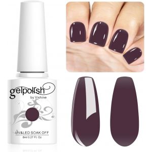 Vernis Semi-Permanent Neutre Transparent,8ml Jelly Pourpre Aubergine Vernis À Ongles Gel Naturel French Manucure Nail Art Uv Led Soak Off Gel #L175 - Neuf