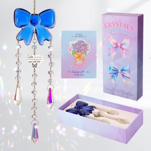 NouvelHorizonstore-Attrape-soleil en cristal avec pendentif en forme de c?ur grav&eacute; et cha&icirc;nes en cristal - Cadeau pour s?ur - Pour anniversaire, No&euml;l, d&eacute;coration de jardin &agrave; suspendre, cadeau de meil - Neuf