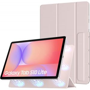 JGD-&Eacute;tui Magn&eacute;tique pour Samsung Galaxy Tab S10 Lite 10,9 Pouces 2025 SM-X400/X406, &Eacute;tui avec Support Mince L&eacute;ger et Intelligent, Fonction de Veille/R&eacute;veil Automatique, Rose Clair - Neuf
