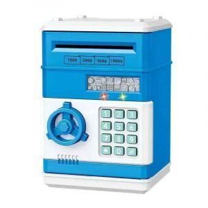 Tirelire électronique automatique,Mini coffre-fort pour pièces de monnaie,économie d'argent,mot de passe,compteur de Code,serrure à clé,banque de monnaie,ATM,cadeau pour enfant - Type Blue #B - Neuf