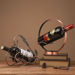 Casier À Vin Rouge Vintage De Style Européen, Couleur Or, Casier À Vin En Forme De Feuille, Armoire À Vin Créative Pour La Maison, Ensemble De Vin, Cadeaux - Neuf