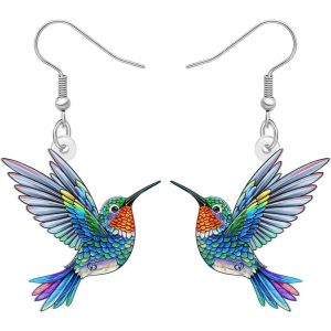 Kal-Boucles D'oreilles En Acrylique Pour Femmes Et Filles - Pendantes Cr&eacute;atives - Bijoux De Festival - Cadeaux Fantaisie D'oiseaux De Printemps, M, Acrylique, Pas De Gemme - Neuf