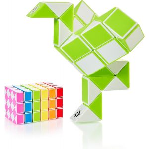 KAL-® Magic Snake Cube | Jouet De Poche Pour Les Enfants De 4 À 8 Ans | Cadeau Anniversaire Enfants Invites | Cadeau Pour Élèves - 36 Blocs | 2,3 Mm X 1,8 Mm | Vert - Neuf