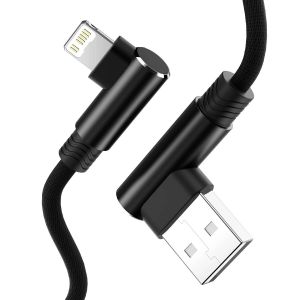 Câble Usb À 90 Degrés Pour Iphone 14 13 12 11 Pro Maxxxr Xs 10 5 6 6S 7 8 Plus Se 2020 2022 Ipad Mini Téléphone Portable Long 1M 2M 3M Câble De Chargeur De Données Ligne Cellulaire.Black.1M - Neuf