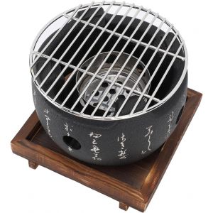 Ulteronixshop-Grill de Style Japonais avec Design Rond Portable, Po&ecirc;le &agrave; Charbon de Bois pour Barbecue Domestique &iquest; 2 Tailles Disponibles (L) - Neuf