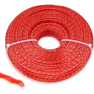 MEVRONISSHOP-Fil D&eacute;broussailleuse Fil Coupe Bordure Fil Rotofil 3,0mm x 75M Fil pour Debroussailleuse Nylon Fil Coupe Bordure Spirale, Rouge Fonc&eacute; - Neuf
