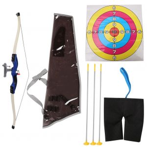 Ensemble De Tir A L'arc En Abs Durable Pour Enfants, Fleche A Ventouse Avec Cible De Score, Jouets Pour Enfants, Bleu - Neuf