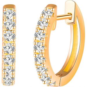 Kal-Boucles D'oreilles Cr&eacute;oles En Argent 925 Pour Femme - 12 Mm - Taille Moyenne - Oxyde De Zirconium - Cadeau Pour Femme, Petite Amie, Adolescente, Anniversaire, F&ecirc;te Des M&egrave;res, Mariage, No&euml;l - Neuf