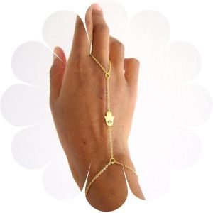 Kalsw-Boho Hamsa Bague Bracelet Or Poignet Main Chaîne Vintage Esclave Harnais Bijoux Pour Femmes Et Filles Cadeaux - Neuf