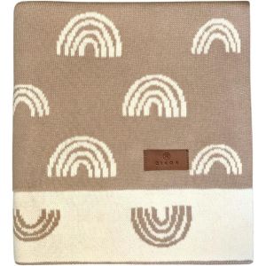 Tianyi-® Couverture Bébé Bio Arc-En-Ciel Beige | 100% Coton Biologique, Certifiée Gots | 75x100 Cm | Couverture Tricotée Toute Douce Pour Fille Et Garçon | Cadeau De Naissance, Cadeau Pour Nouveau-Né - Neuf