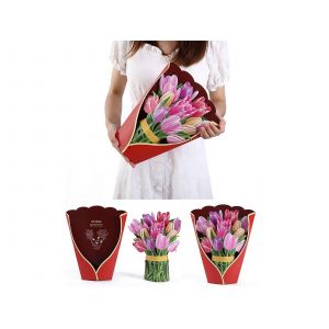 Kit De Carte De V?ux 3d Pop-Up Avec Bouquet De Tulipes Pour La F&ecirc;te Des M&egrave;res - Neuf