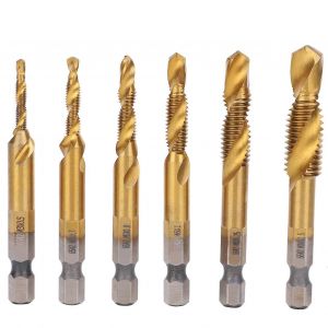 6pcs HSS tarauder forets ensemble acier rapide titane recouvert de titane tige hexagonale outil à main M3 ? M10 - Neuf