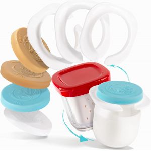 MEVRONISSHOP-12 Adaptateurs SEB MULTIDELICES + 18 Couvercles pour Rendre Compatible Vos Pots de Yaourt en Verre Type la laitière avec Votre yaourtière | Feutre Offert - Neuf