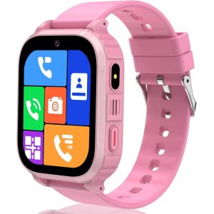 Montre Connect&eacute;e Enfant 4G, Montre Intelligente Enfant Avec Gps, Appel Sos, Vid&eacute;o Chat, Mode Classe, Calendrier, R&eacute;veil, Jeux, 6 Cadrans, Ip68 Montre Connect&eacute;e Enfants Cadeau D'Anniversaire [Z1393] - Neuf