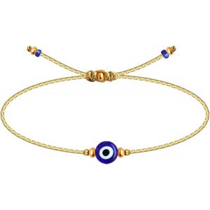 Eryi-Bracelet Oeil Turc En Acier Inoxydable Ou En Fil + Un Bracelet 7 Noeuds (Gratuit), Amulettes Porte-Bonheur Et Protection Contre Le Mauvais ?Il Bijoux Homme Bracelets Femme Fille - Neuf