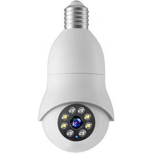 Caméra ampoule, 360° 2,4 GHz/5 GHz WiFi 1080P avec vision nocturne, caméra de surveillance Guardcam Bulb, suivi automatique, audio bidirectionnel, détection de mouvement (1) - Neuf