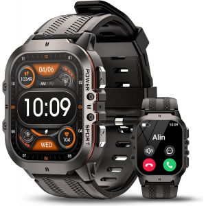 Montre Connectée Homme,1.96"" Amoled Montre Smartwatch Femme Avec 100+ Sport Modes,Podomètre,Fréquence Cardiaque,Étanche Pour Android Ios,Orange - Neuf