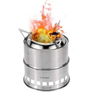 Réchaud de camping portable, réchaud à alcool, réchaud à bois, gril de cuisine en acier inoxydable pour randonnée, pique-nique, camping - Neuf