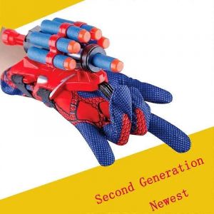 Figurine Spiderman En Plastique Pour Enfants, Ensemble De Gants De Cosplay, Lanceur De Heros, Jouet Amusant Pour Halloween, Cadeau Pour Garcons Et Enfants - Neuf