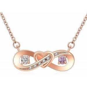 Kal-Collier Urne Funéraire Pour Cendres - Symbole De L'infini - Collier Pour Femme - Pendentif Délicat En Forme De C?ur - Pierre De Naissance - Bijou Commémoratif Pour Cendres Pour Femmes Et - Neuf