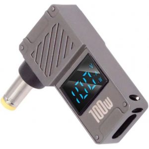 KALANKA-Adaptateur USB C vers CC, USB C Femelle vers Prise Jack cylindrique CC 5,0 x 1,0 mm, Adaptateur de Charge Rapide PD 100 W pour Ordinateur Portable avec Affichage de la Puissance - Neuf