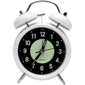 COPF-Réveil Analogique Sans Tic-Tac-Réveil Fort Pour Les Dormeurs Profonds,Les Enfants,Les Personnes Âgées,Les Personnes Âgées-Réveil Fort Pour Les Dormeurs Profonds-Réveil Rétro À Double - Neuf