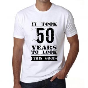 Homme Tee-Shirt Il A Fallu 50 Ans Pour &Ecirc;tre Aussi Beau - It Took 50 Years To Look This Good - 50 Ans T-Shirt Graphique Id&eacute;e Cadeau 50e Anniversaire Vintage Ann&eacute;e 1974 Nouveaut&eacute; - Neuf