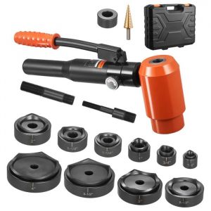 Perforatrice Hydraulique 15 T-Duoku-Kit de Poin&ccedil;onnage avec 10 Matrices 12,7-101,6 mm-Outil pour Percer M&eacute;tal, Acier Inoxydable - Neuf