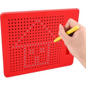 KALANKA-Planche à Dessin Magnétique Tablette Magnétique Enfant Ardoise Magique avec Stylo pour Enfant Jouet Educatif, 21.5x17.5x1.5 cm (Petit, Rouge) - Neuf