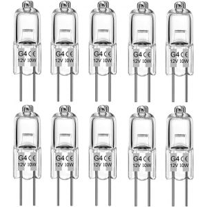 Lot De 10 Ampoules G4 Halogènes,Blanc Chaud 12v 10w,2700k,140lm,Intensité Variable - Neuf