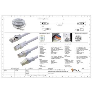 TIANYI-3,0 m - orange - 5 pi&egrave;ces c&acirc;ble r&eacute;seau Cat7 c&acirc;ble patch SFTP c&acirc;ble Lanka c&acirc;ble brut 10GB/s - 500 MHz assembl&eacute; avec 2 fiches RJ45 Cat 6a - Neuf