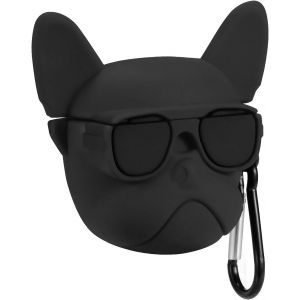 Étui compatible avec les Airpods 1 et 2 (chien en verre noir), coque en silicone 3D motif animal mignon et amusant, design tendance et élégant, pour adolescents, filles et garçons - Neuf