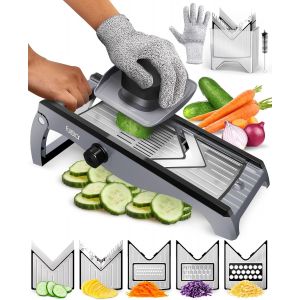 Chenquansarl-7-En-1 Réglable Acier Inox Mandoline Cuisine Coupe Legume Multifonctions - Mandoline Professionnelle Cuisine - Trancheur De Légumes Manuel - Coupe Legume Carotte Concombre Râpe Fromage - Neuf