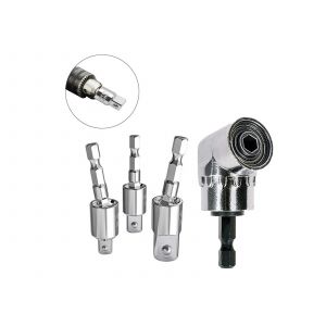 Ensemble de 3 adaptateurs pour douilles hexagonales avec adaptateur d'angle pour perceuse - Neuf