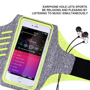 Brassard reglable avec fenetre transparente tactile (jaune fluo-S) - Neuf