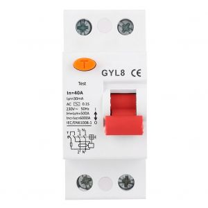 Disjoncteur differentiel GYL8 2P RCCB, protection contre les fuites electriques 230 VCA (40 A) - Neuf