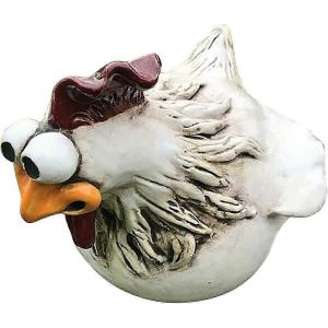Drôle de clôture de poulet Décoration statues pour escalier de jardin,ferme,patio,arrière-cour,sculpture de poule de poulet artisanale en résine - Neuf