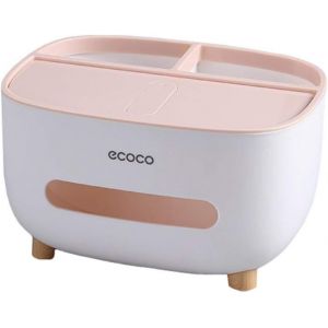 Boîte à mouchoirs, boîte à mouchoirs en PVC, boîte polyvalente, porte-crayon, support de télécommande, porte-mouchoirs, boîte de rangement, boîte à cosmétiques en tissu (rose-1) - Neuf