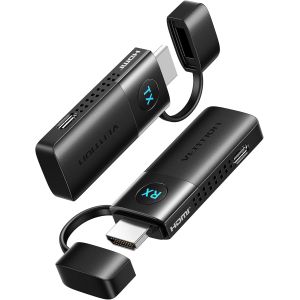 MEVRONISSHOP-VENTION Mini HDMI sans Fil 50M, &Eacute;metteur et r&eacute;cepteur HDMI sans Fil 1080P@60Hz, 5GHz, pour Ordinateur Portable, PC vers TV HD, Moniteur, Projecteur, Plug & Play, Noir - Neuf