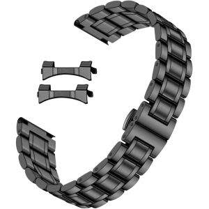 Kal-Bracelet De Montre En Métal Pour Homme - 18 Mm, 20 Mm, 22 Mm, 24 Mm - En Acier Inoxydable - Avec Extrémité Droite Et Incurvée - Bicolore - Neuf