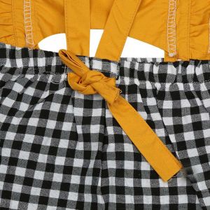 Robe De Princesse A Carreaux Jaunes Pour Bebe, Sans Manches, Avec Noud Papillon, Pour Petite Fille (80) - Neuf