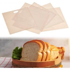 6 Pcs Sac Pour Grille Pain,Sac À Grille Pain S,Sac À Toaster,Sac À Toast Pour Grille Pain,Sachets De Pain Pour Pâtisseries,Sac Pour Sandwich Anti-Adhésifs Pour Snack,17 X 19 Cm - Neuf