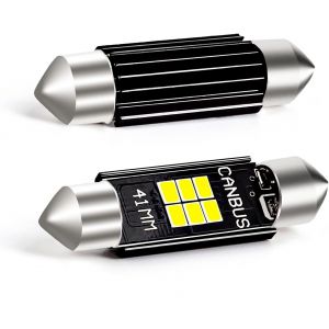 YUJTG-Festoon 41MM C5W LED Ampoules 6000K,Blanc Veilleuse LED Voiture,pour Feux de Dôme,Feux de Coffre,Feux d'Immatriculation DC 12V,Pack de 2 - Neuf